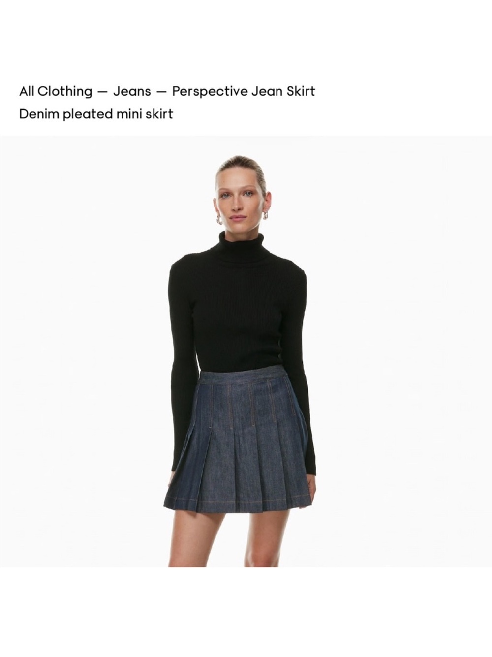 Babaton Pleated Denim Mini Skirt - Picture 8 of 8